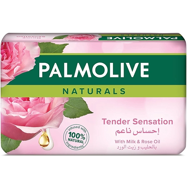 صابون پالمولیو صورتی اصل عربستان با عصاره شیر و روغن گل رز 170 گرمی | PALMOLIVE Soap Naturals Tender Sensation with Milk & Rose Oil 170g
